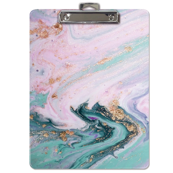 Better Office Products Fashion Clipboard, Marble Design, A4 Letter Size, 12.5in. x 9in. Wooden Clipboard, Low Profile Clip 45058 - main